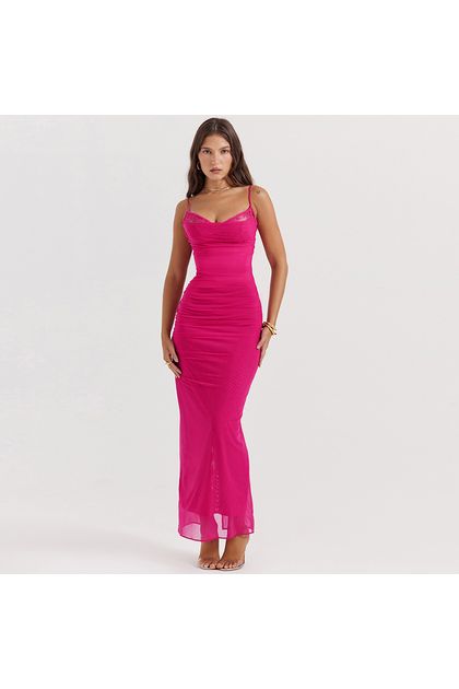 Vestido-longo-com-tule-e-busto-rendado-rosa Vestido-longo-com-tule-e-busto-rendado-rosa