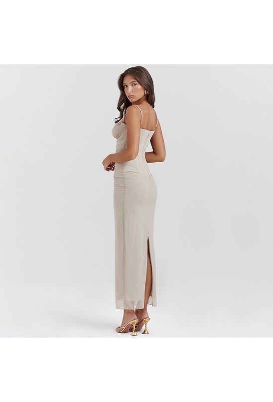 Vestido-longo-com-tule-e-busto-rendado-cinza