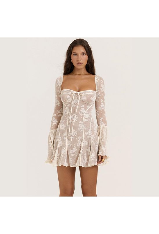 Vestido-curto-manga-longa-bordado-bege