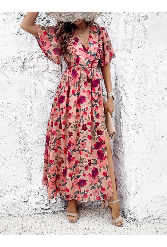 Vestido-midi-transpasse-floral-rosa