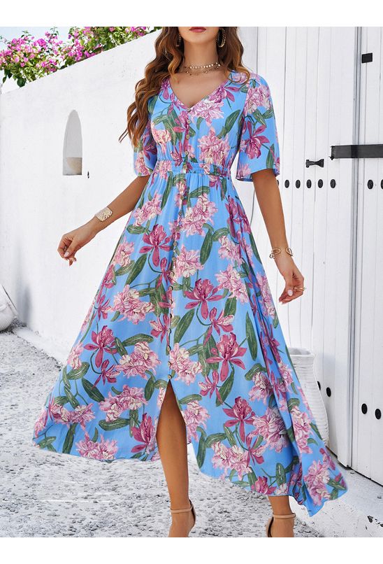 Vestido-midi-botoes-frontais-floral-azul