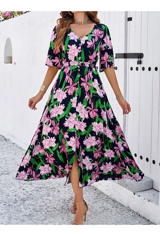 Vestido-midi-botoes-frontais-floral-azul