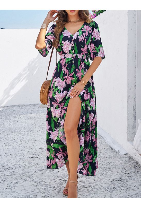 Vestido-midi-botoes-frontais-floral-azul