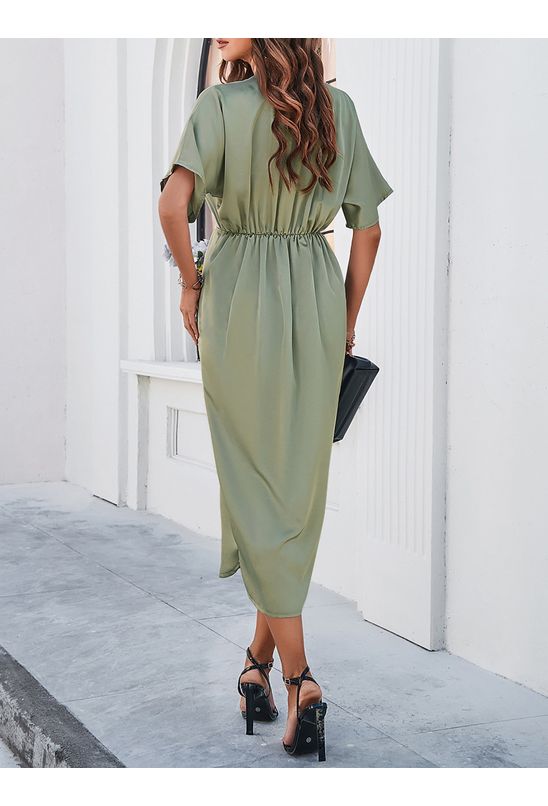 Vestido-chemise-com-faixa-verde