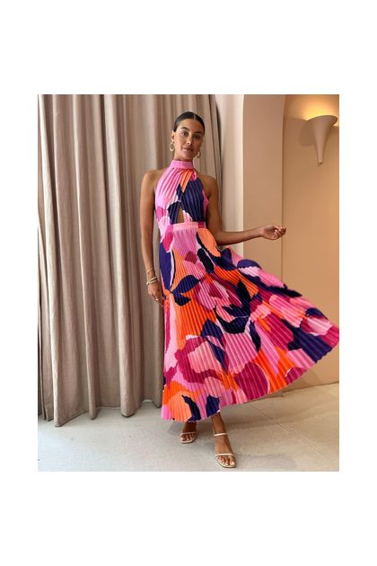 Vestido-longo-drapeado-com-decote-cruzado-multicolorido Vestido-longo-drapeado-com-decote-cruzado-multicolorido