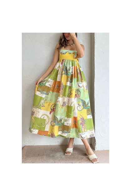 Vestido-midi-de-alca-amplo-amarelo