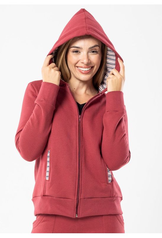 Casaco Pau a Pique Moletom com Capuz Vinho Babadotop