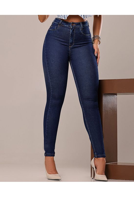 Calça Jeans Skinny Extreme Power Feminina Cintura Alta Básica