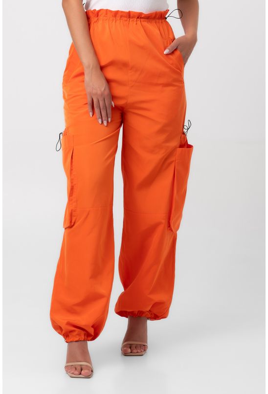 Calça parachute utilitária laranja labrava - Main Image