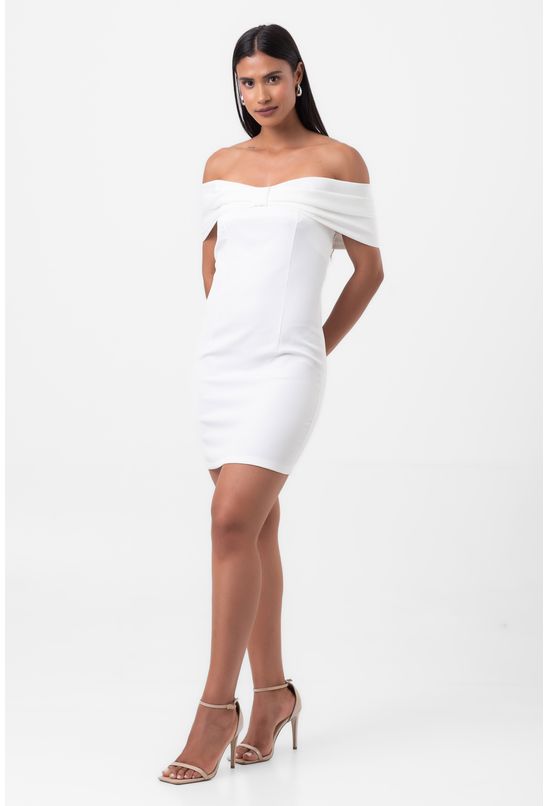 Vestido Curto Tubinho Ombro A Ombro Vestido Social Vestido Preto