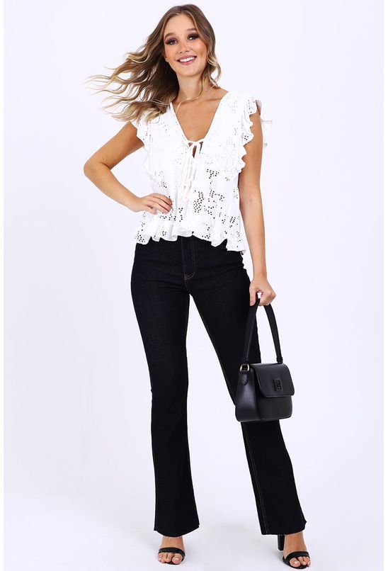 blusa babado laise