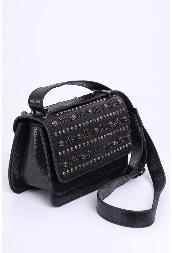 black stud cross body bolsa